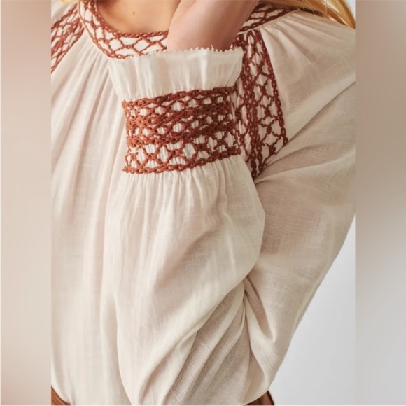 NWOT FAHERTY Arles Embroidered Long Sleeve Women’s Top - Picture 4 of 11